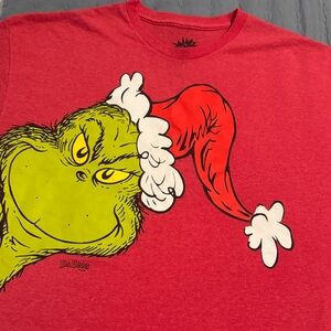 Dr. Seuss Red Grinch Santa Hat Tee